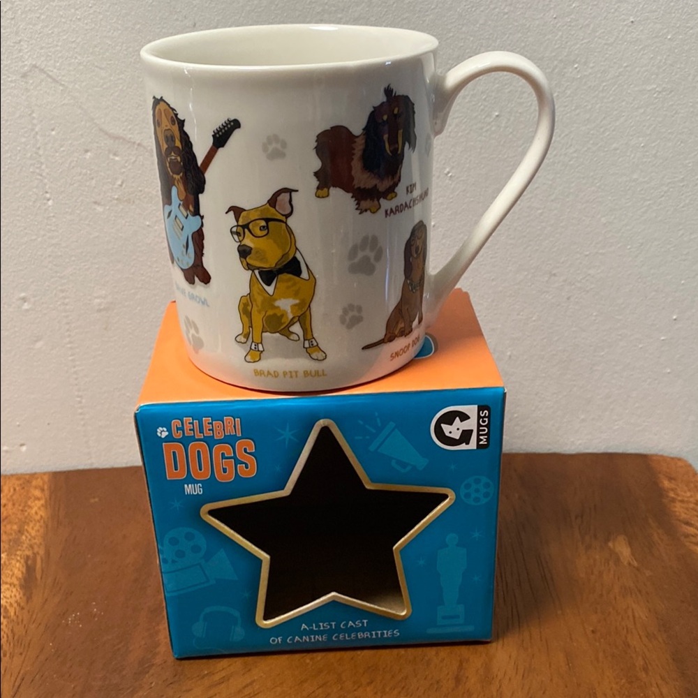 White Cookware Mug with Cartoon Dog Designs